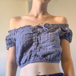 Blue Crop Top